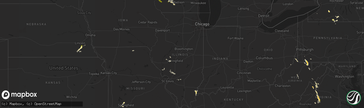 Hail map in Illinois on September 21, 2024