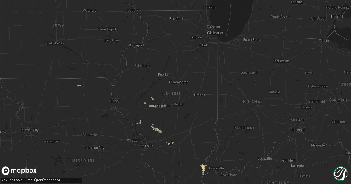 Hail map in Illinois on September 21, 2024