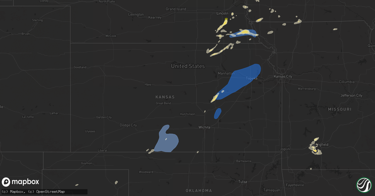 Hail map in Kansas on September 21, 2024