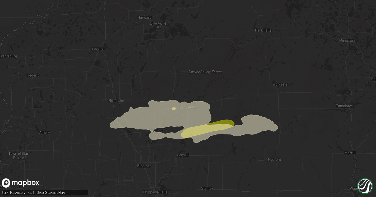 Hail map in Ladysmith, WI on September 21, 2024