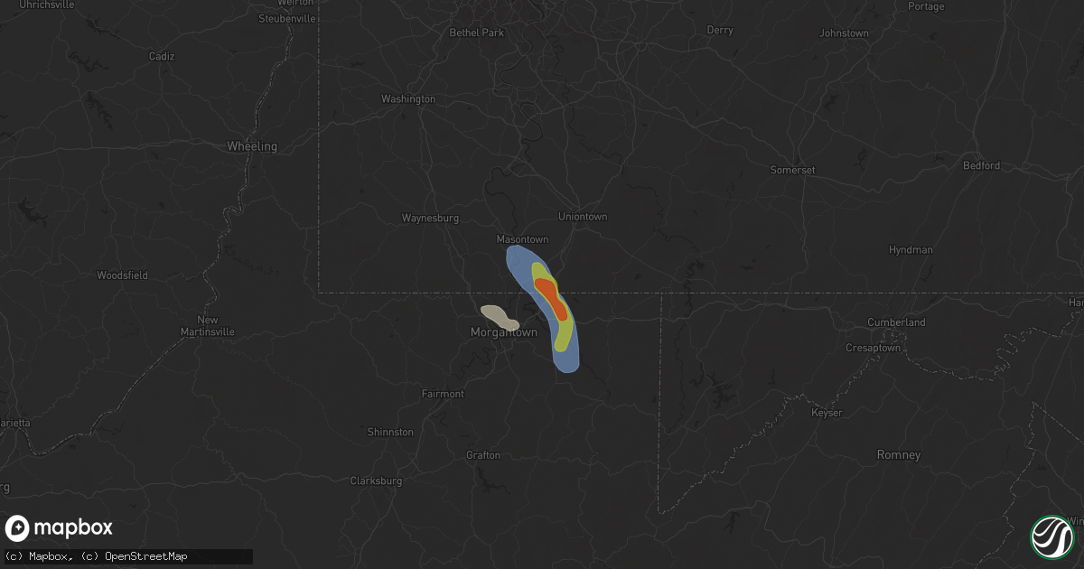 Hail map in Lake Lynn, PA on September 21, 2024