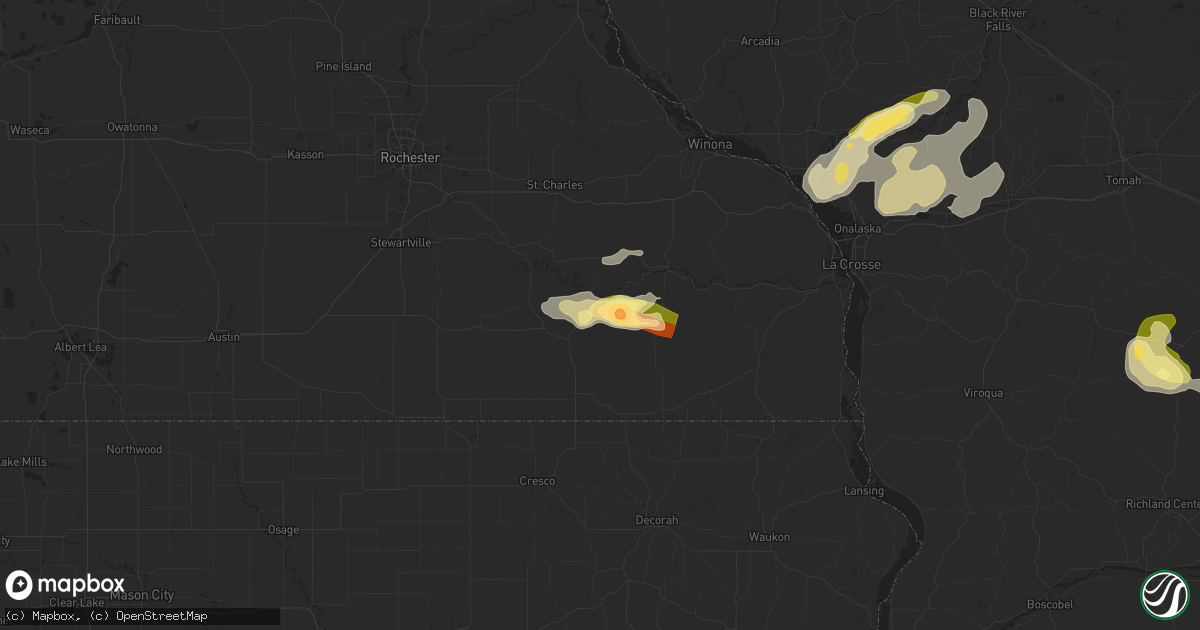 Hail map in Lanesboro, MN on September 21, 2024