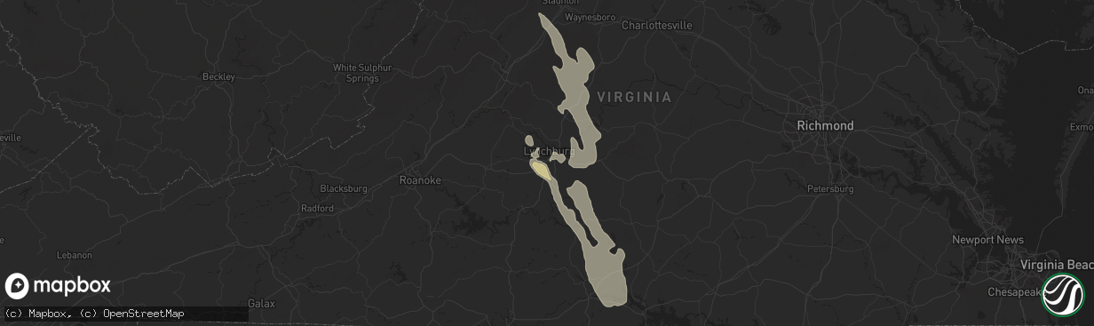 Hail map in Lynchburg, VA on September 21, 2024