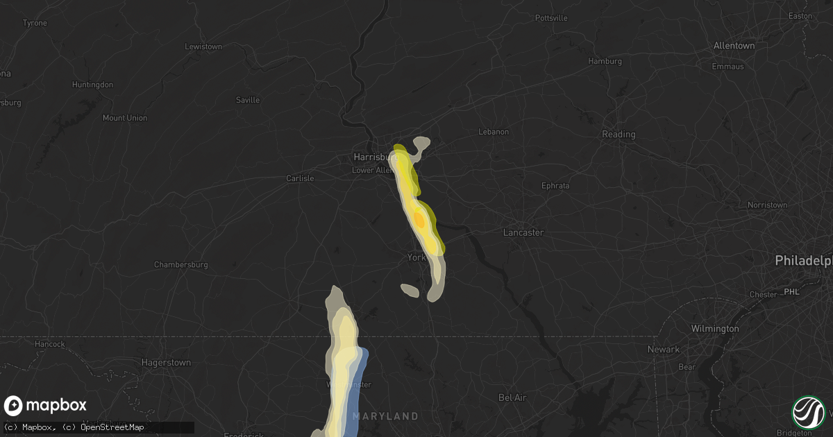 Hail map in Manchester, PA on September 21, 2024