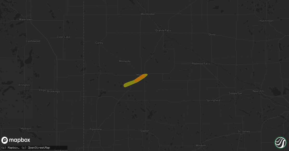 Hail map in Marshall, MN on September 21, 2024