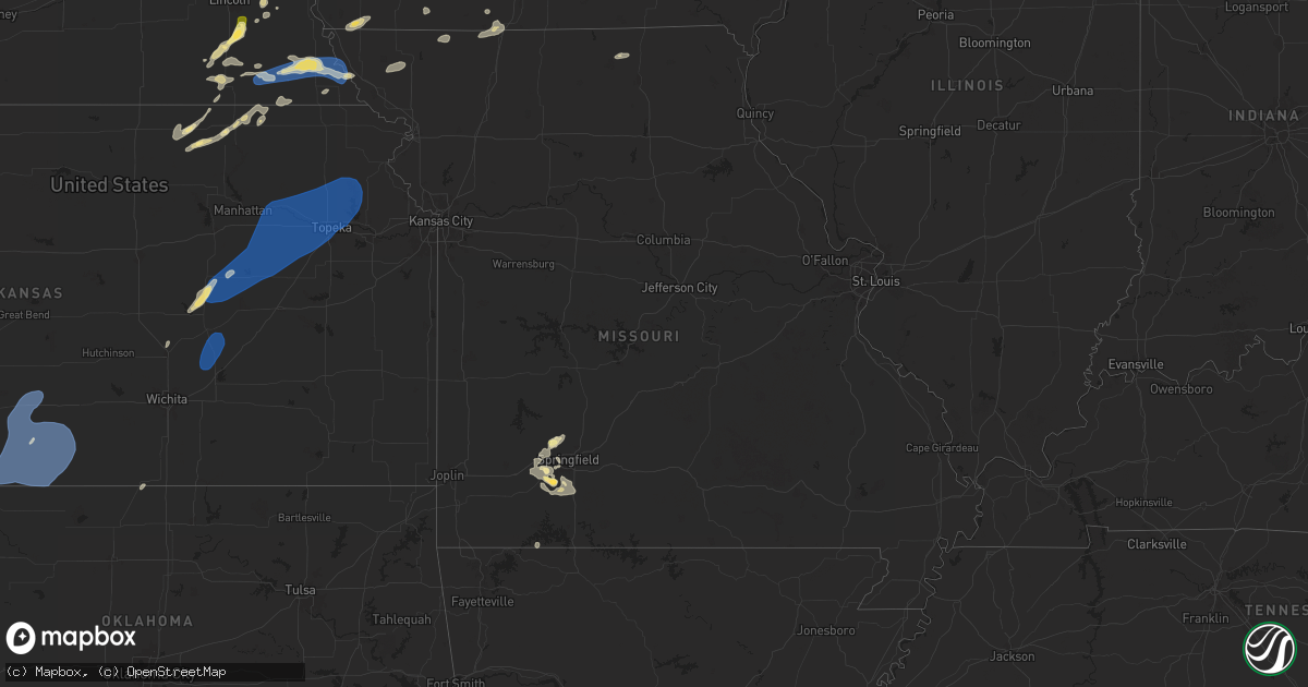 Hail map in Missouri on September 21, 2024
