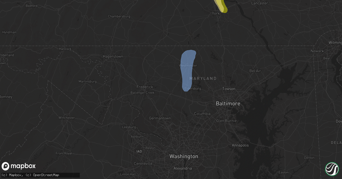 Hail map in Mount Airy, MD on September 21, 2024