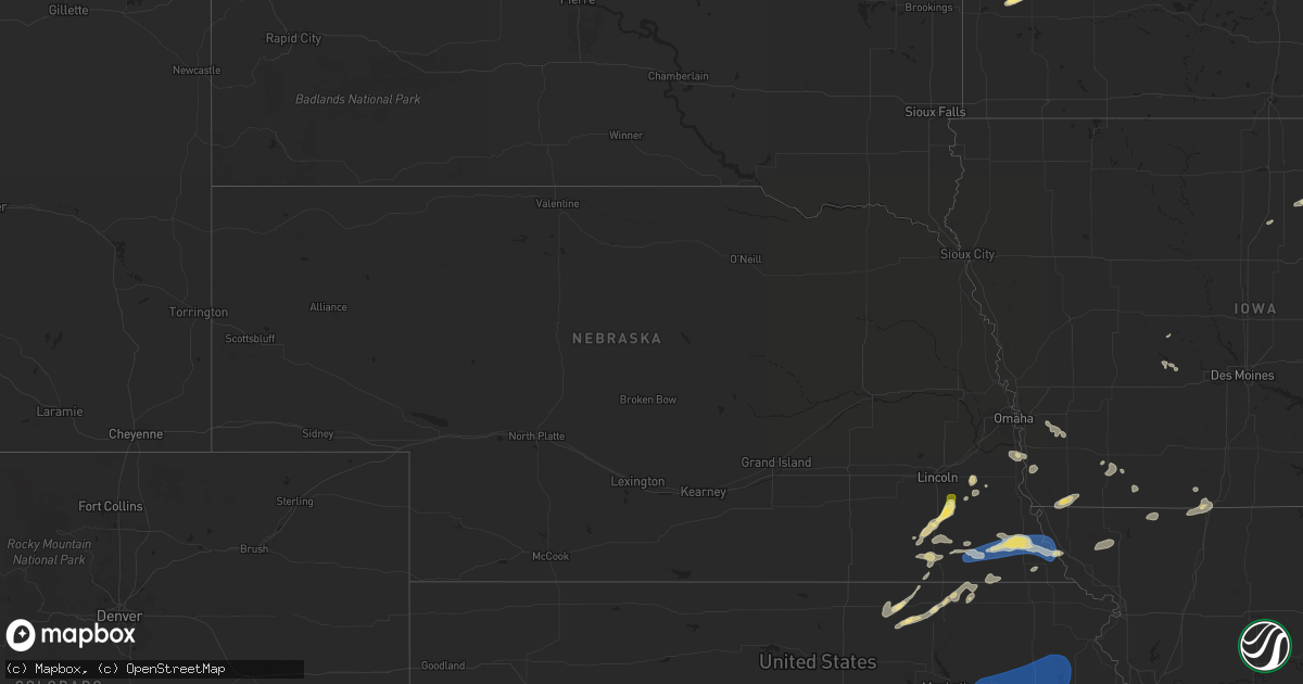 Hail map in Nebraska on September 21, 2024