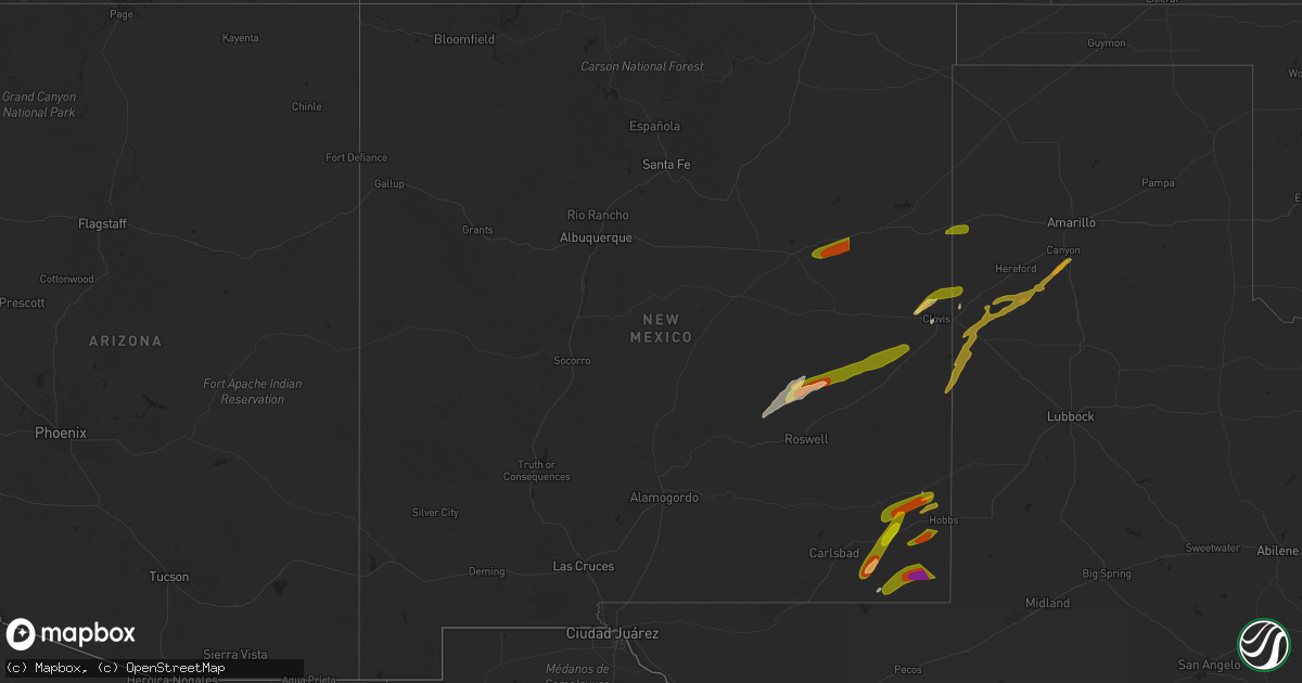 Hail map in New Mexico on September 21, 2024