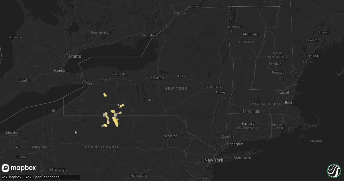 Hail map in New York on September 21, 2024
