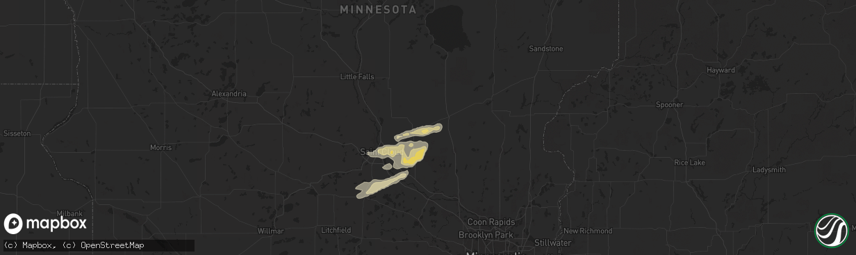 Hail map in Oak Park, MN on September 21, 2024