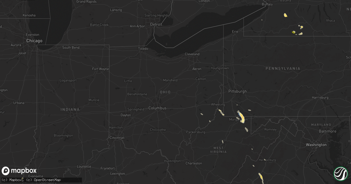 Hail map in Ohio on September 21, 2024