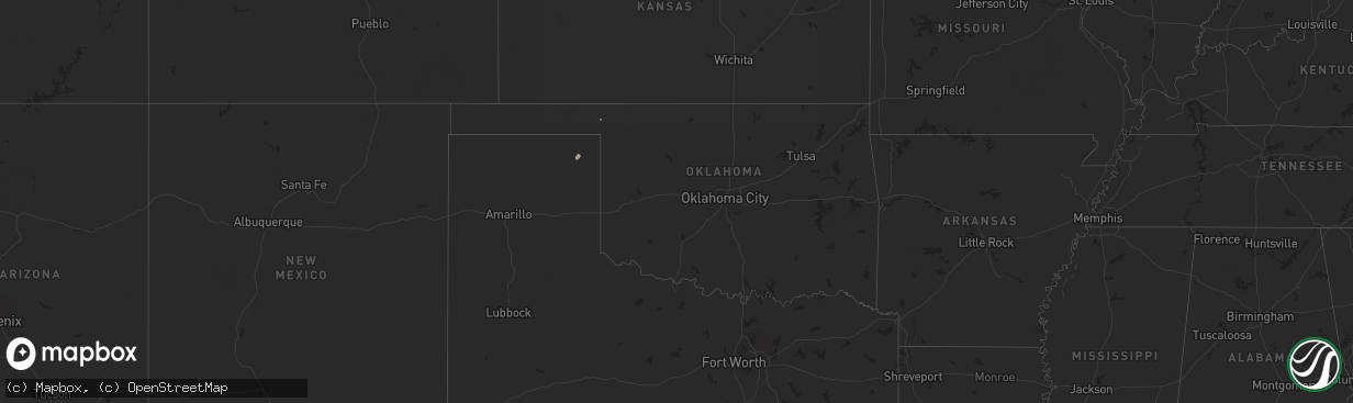 Hail map in Oklahoma on September 21, 2024