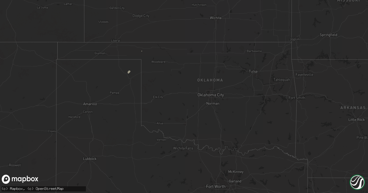 Hail map in Oklahoma on September 21, 2024