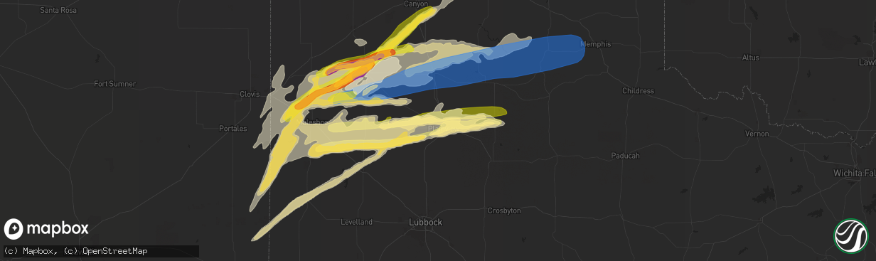 Hail map in Plainview, TX on September 21, 2024