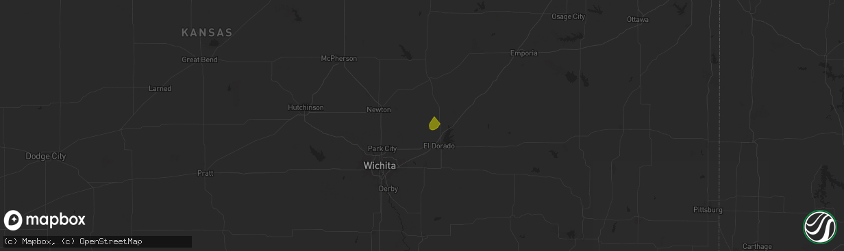 Hail map in Potwin, KS on September 21, 2024