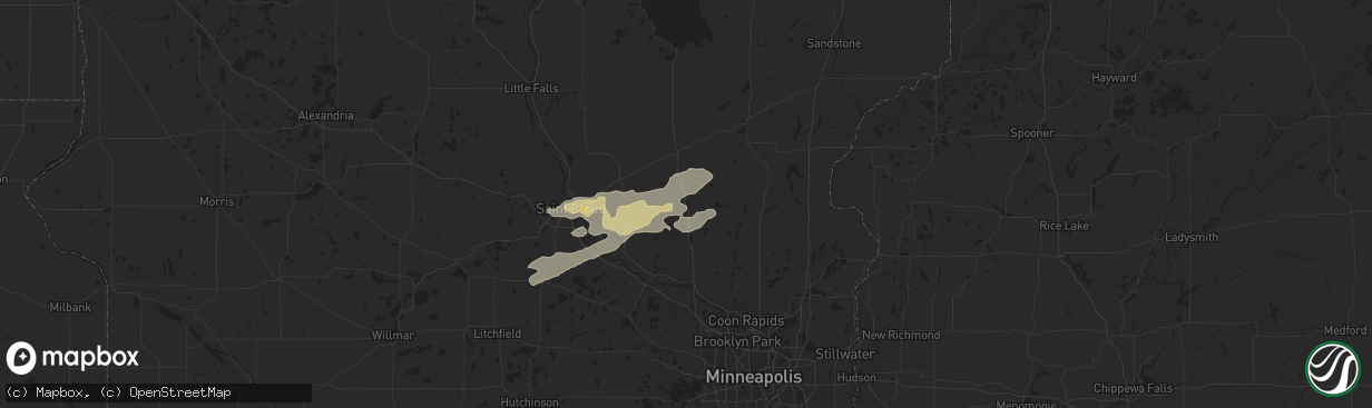 Hail map in Princeton, MN on September 21, 2024