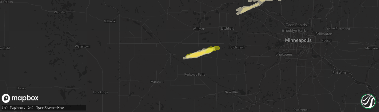 Hail map in Renville, MN on September 21, 2024