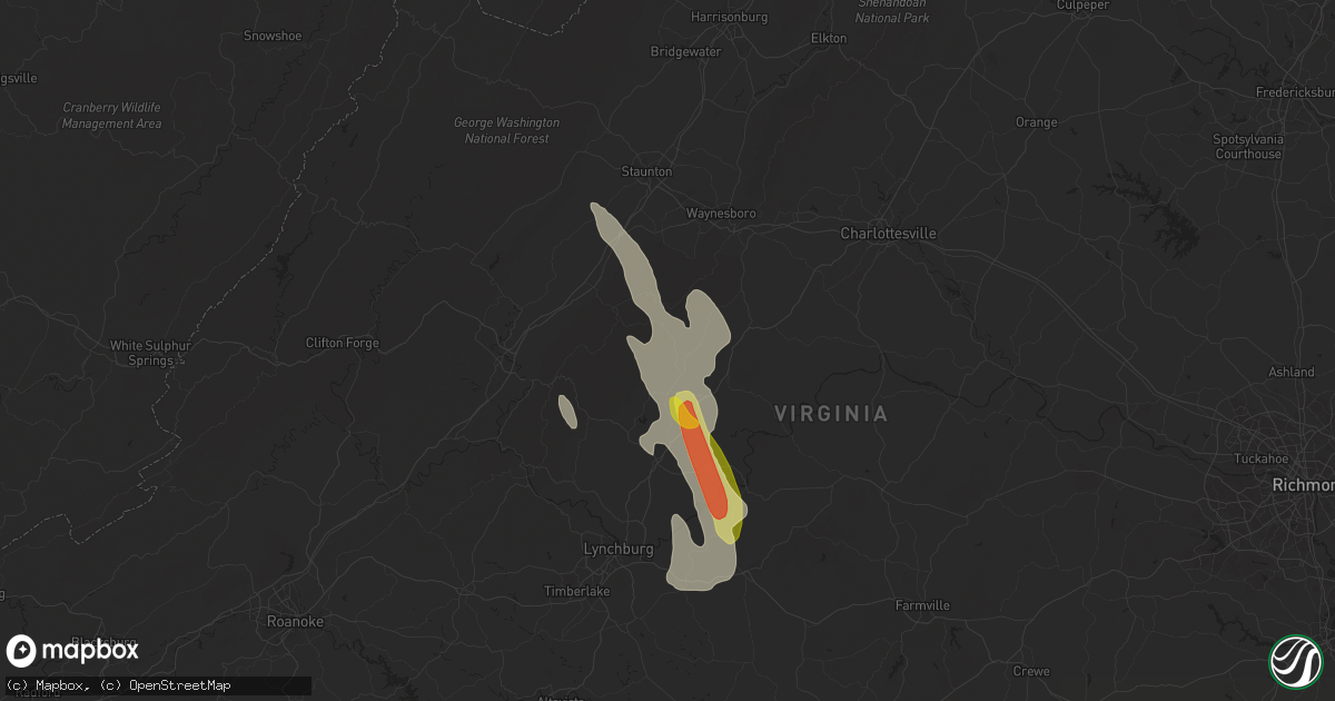 Hail map in Roseland, VA on September 21, 2024