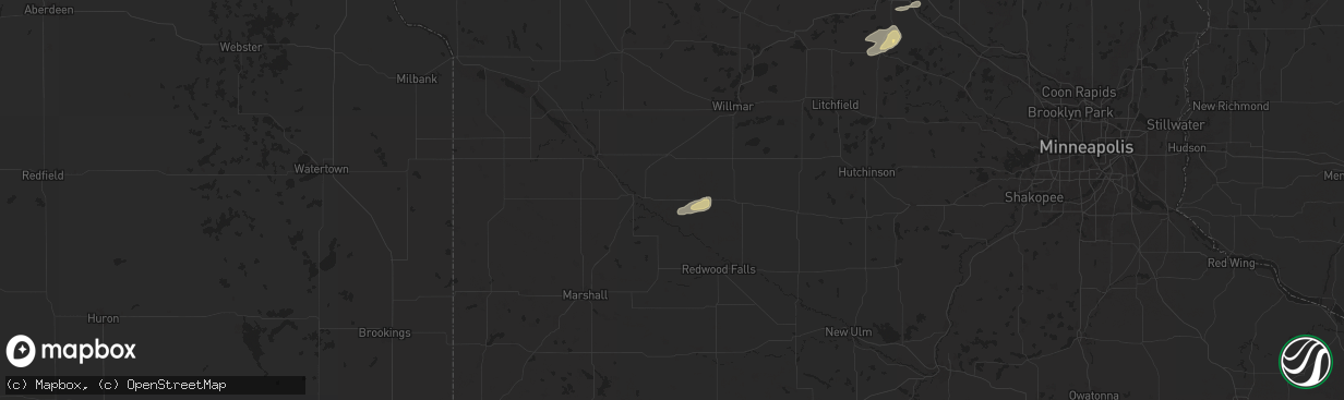 Hail map in Sacred Heart, MN on September 21, 2024