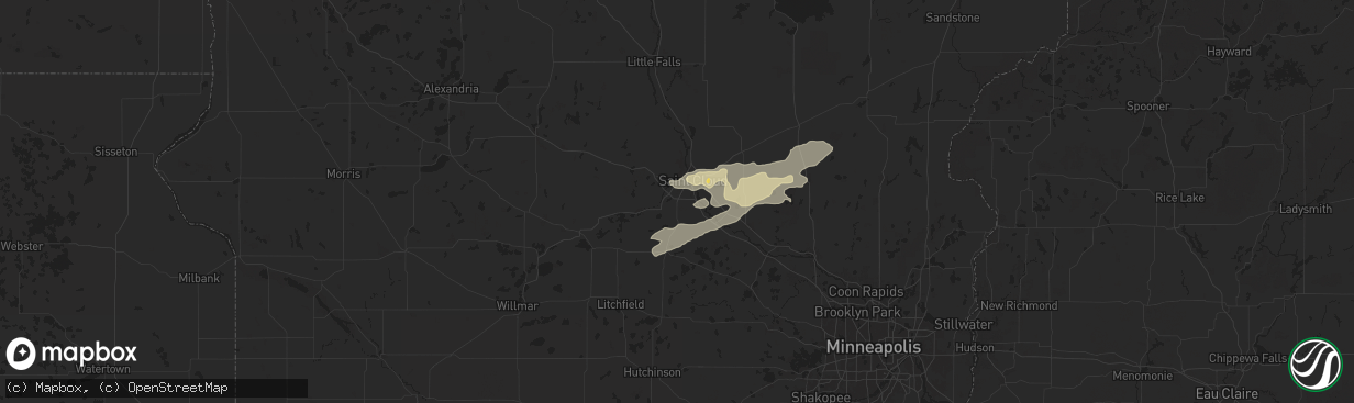 Hail map in Saint Cloud, MN on September 21, 2024