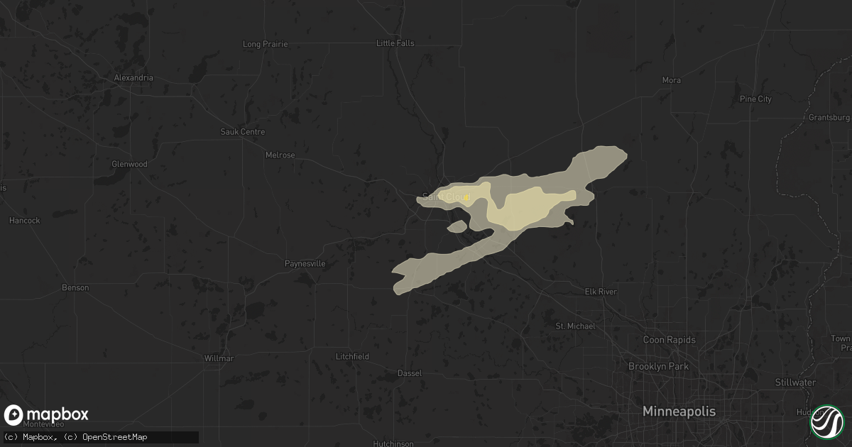 Hail map in Saint Cloud, MN on September 21, 2024