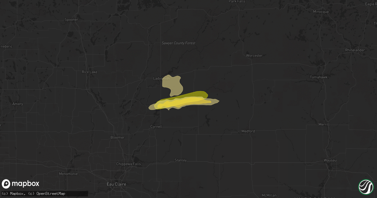 Hail map in Sheldon, WI on September 21, 2024