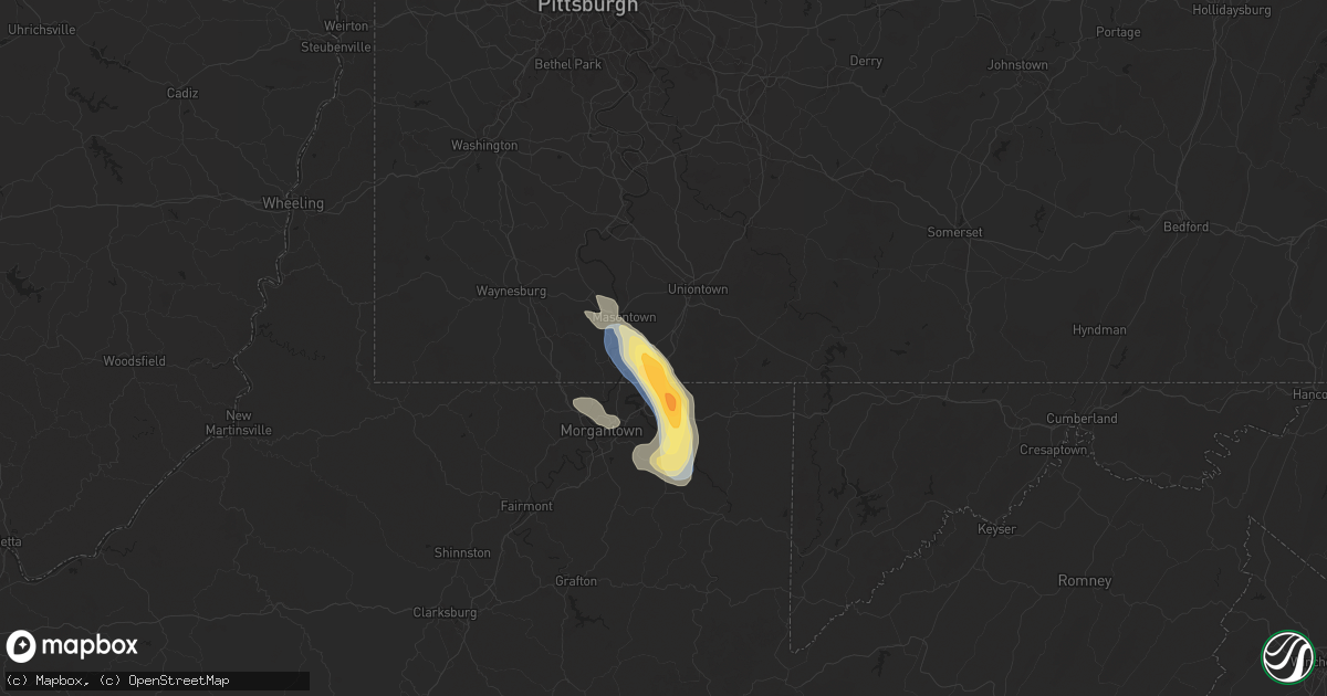Hail map in Smithfield, PA on September 21, 2024