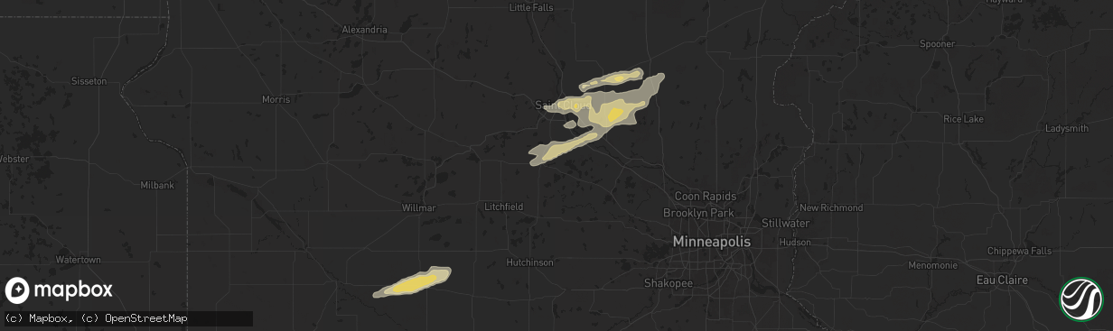 Hail map in South Haven, MN on September 21, 2024