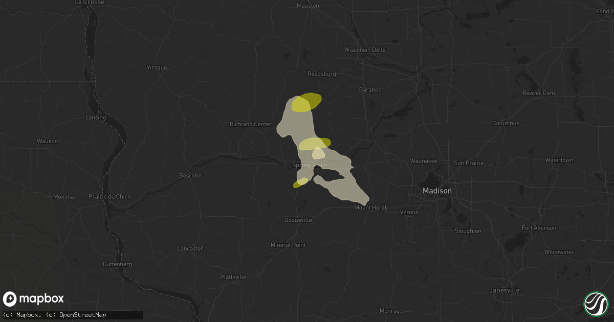 Hail map in Spring Green, WI on September 21, 2024