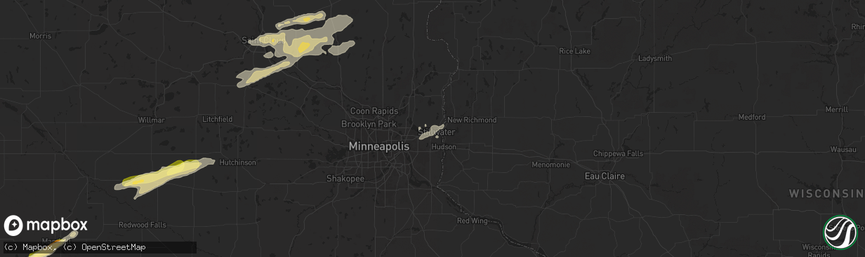 Hail map in Stillwater, MN on September 21, 2024