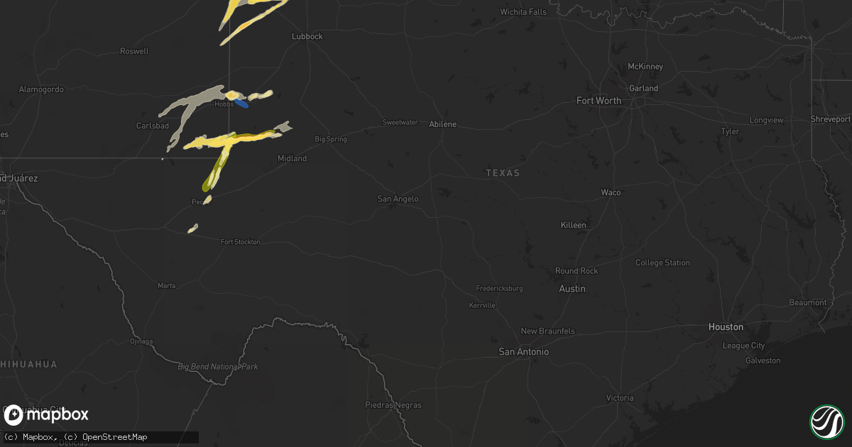 Hail map in Texas on September 21, 2024
