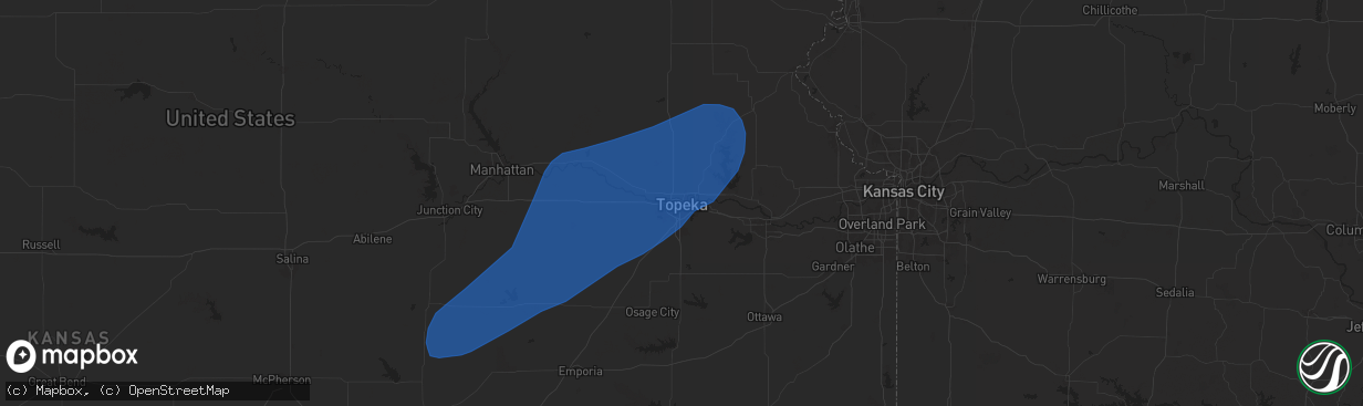 Hail map in Topeka, KS on September 21, 2024