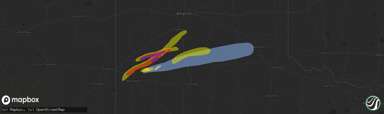 Hail map in Tulia, TX on September 21, 2024