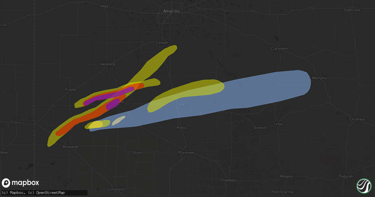 Hail map in Tulia, TX on September 21, 2024