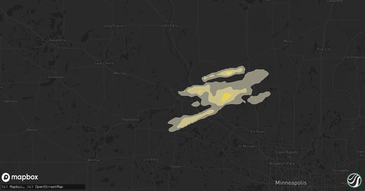 Hail map in Waite Park, MN on September 21, 2024