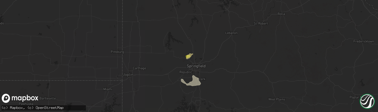 Hail map in Willard, MO on September 21, 2024