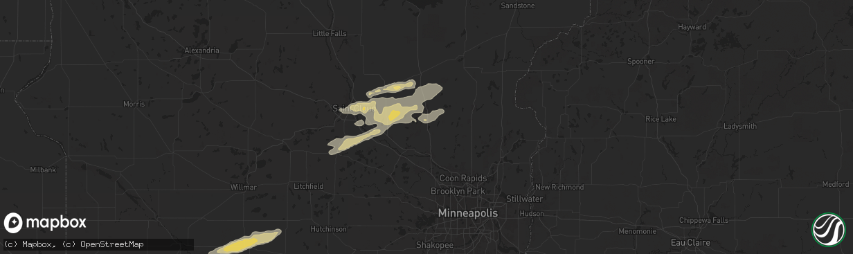 Hail map in Zimmerman, MN on September 21, 2024