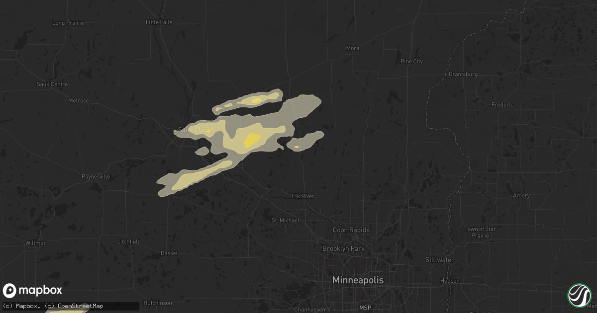 Hail map in Zimmerman, MN on September 21, 2024