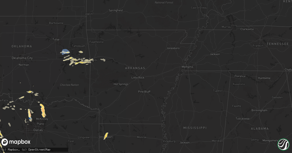 Hail map in Arkansas on September 21, 2025