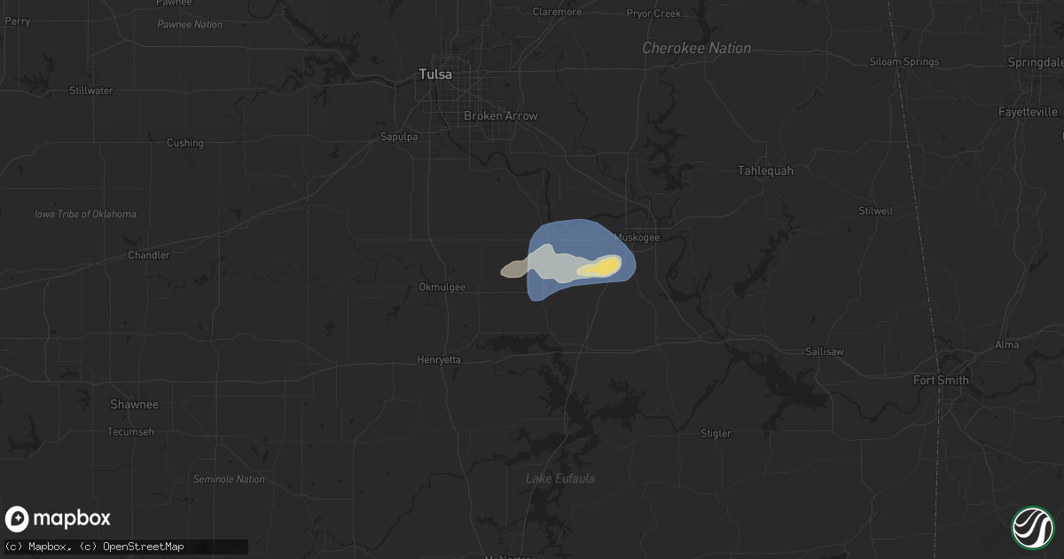 Hail map in Boynton, OK on September 21, 2025
