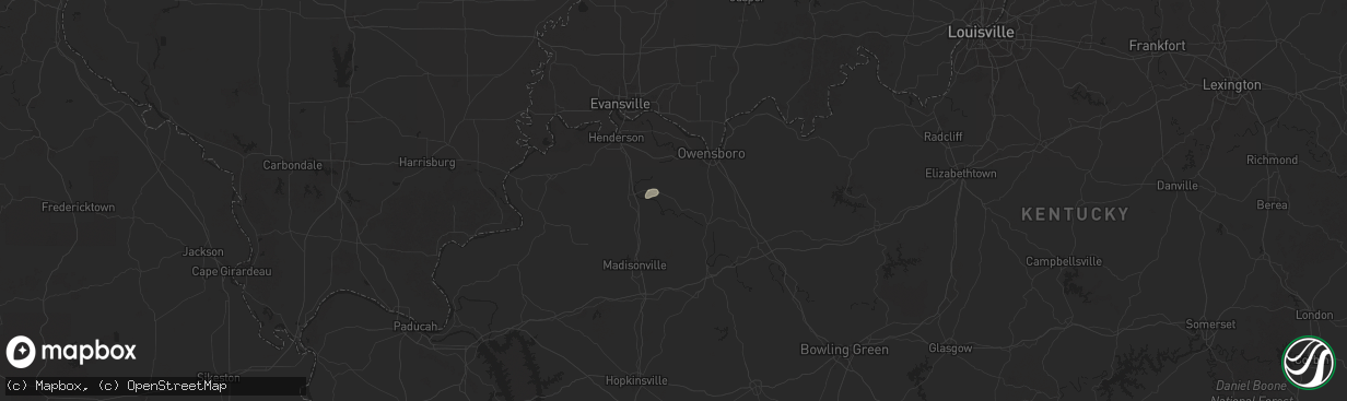 Hail map in Calhoun, KY on September 21, 2025