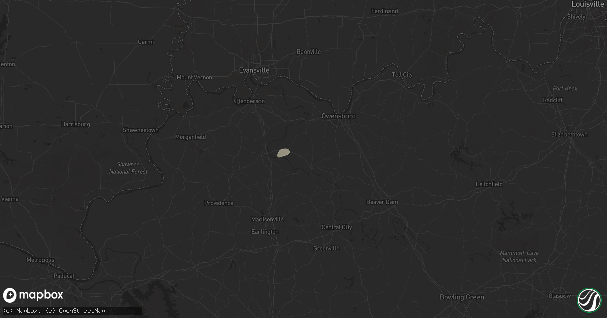 Hail map in Calhoun, KY on September 21, 2025