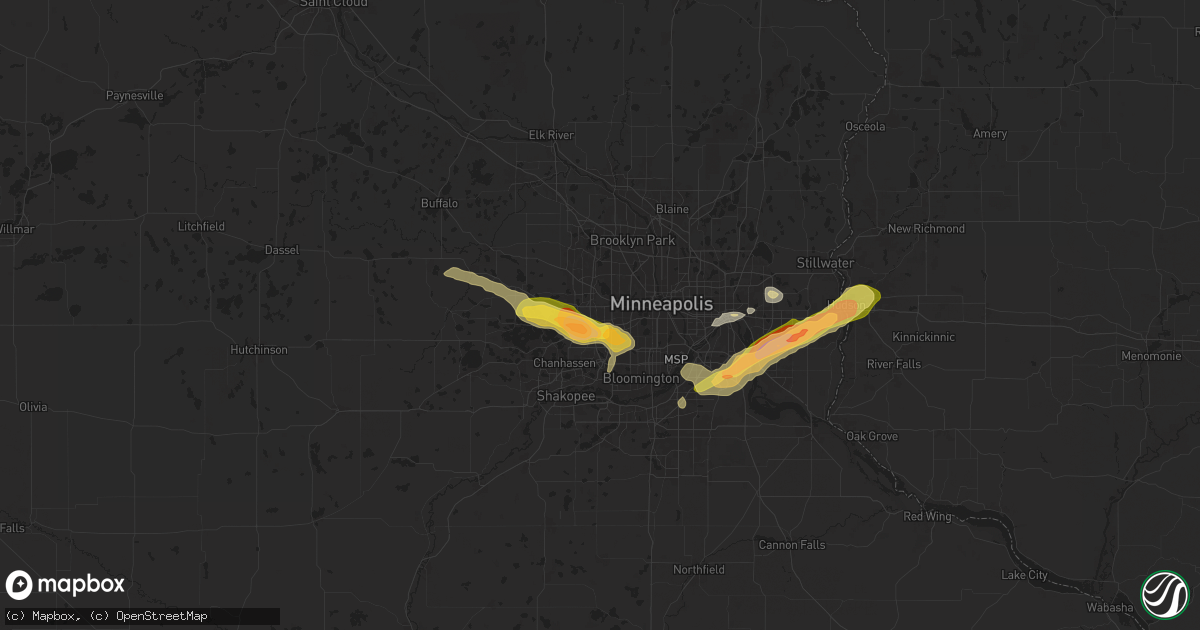Hail map in Hopkins, MN on September 21, 2025