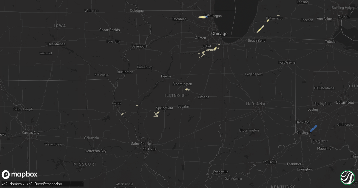 Hail map in Illinois on September 21, 2025