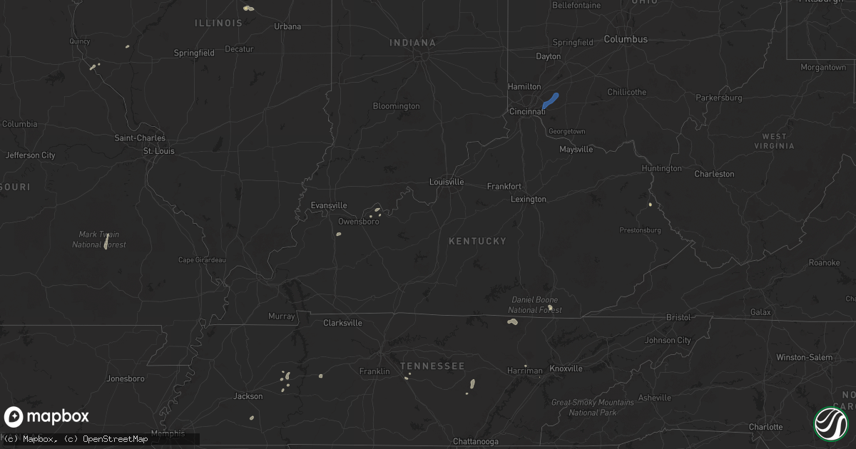 Hail map in Kentucky on September 21, 2025