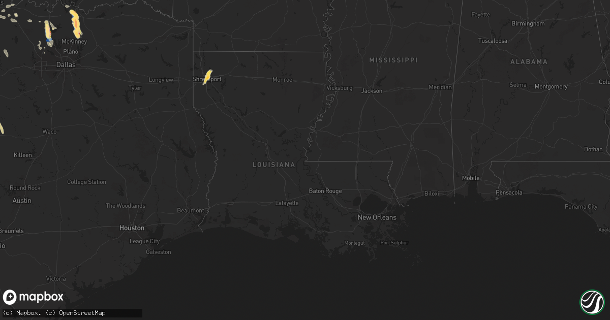 Hail map in Louisiana on September 21, 2025