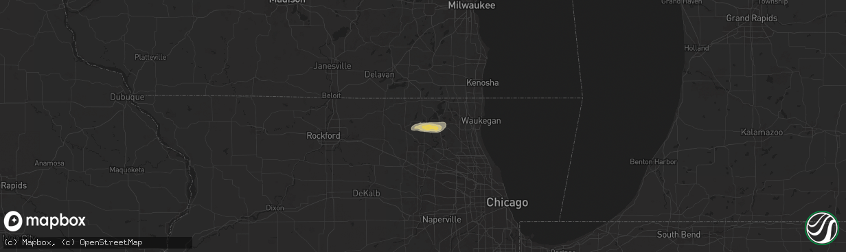 Hail map in Mchenry, IL on September 21, 2025