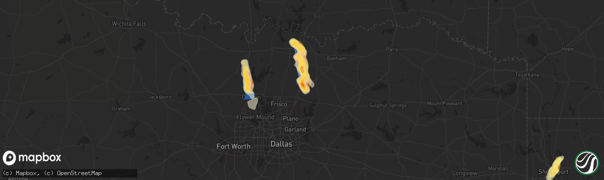 Hail map in Melissa, TX on September 21, 2025