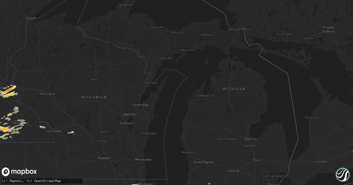 Hail map in Michigan on September 21, 2025